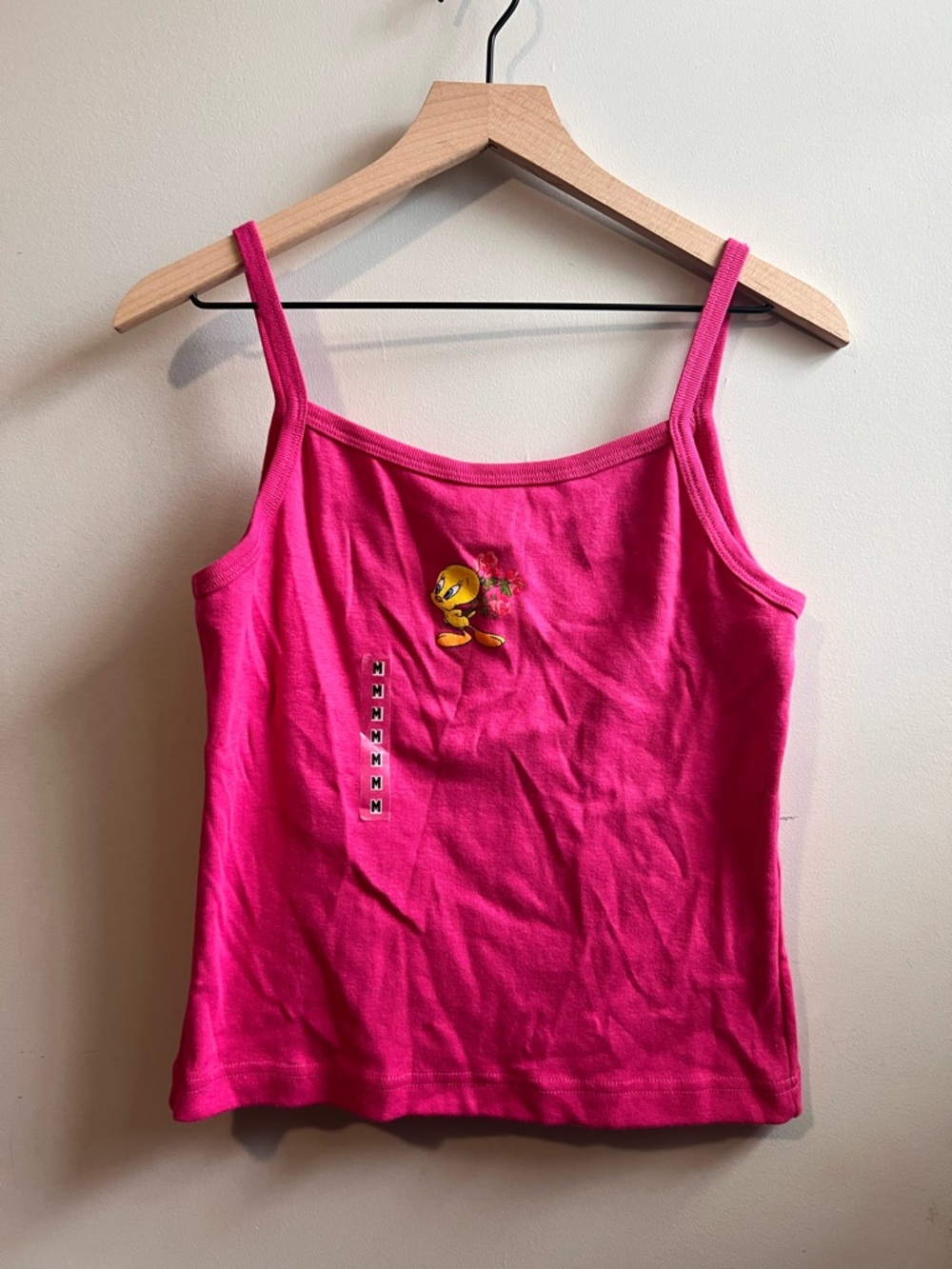 VINTAGE 2000 KIDS Warner Bros. Hot Pink Tweety Spaghetti Strap Camisole